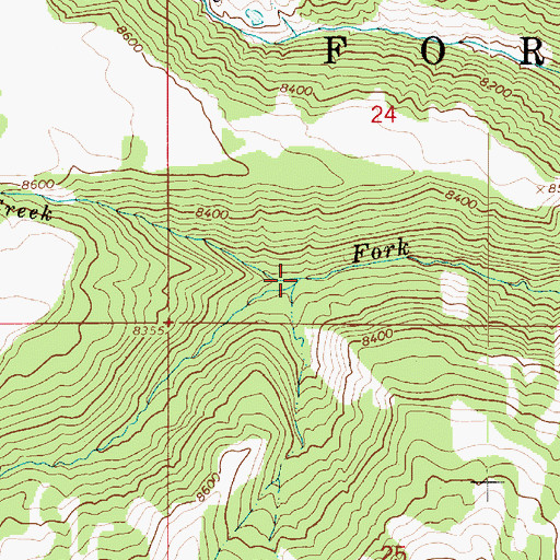 Topographic Map of Beaver Creek, UT