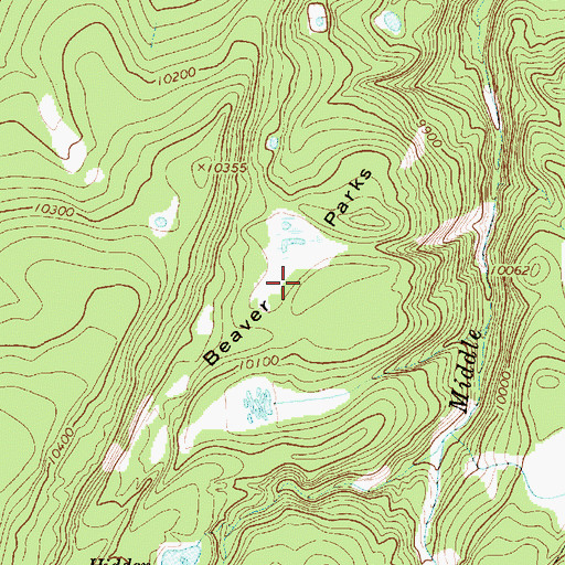 Topographic Map of Beaver Parks, UT