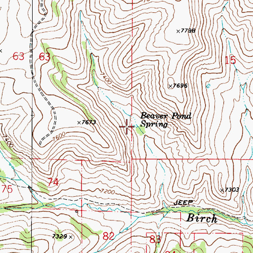 Topographic Map of Beaver Pond Spring, UT