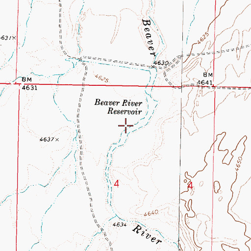 Topographic Map of Beaver River Reservoir, UT