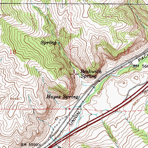 Topographic Map of Beckwith Spring, UT