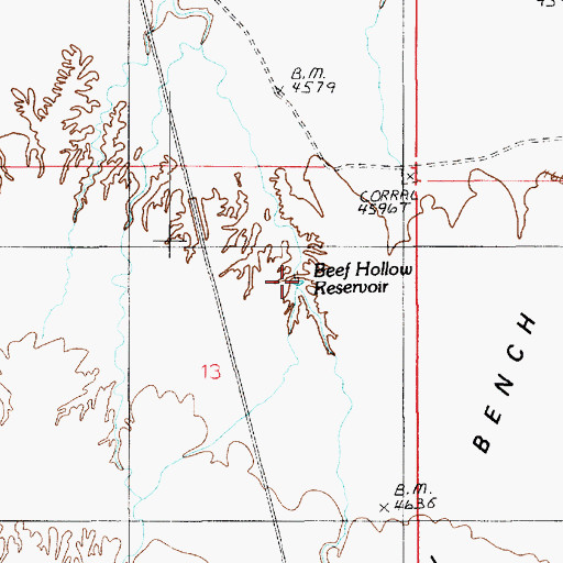 Topographic Map of Beef Hollow Reservoir, UT