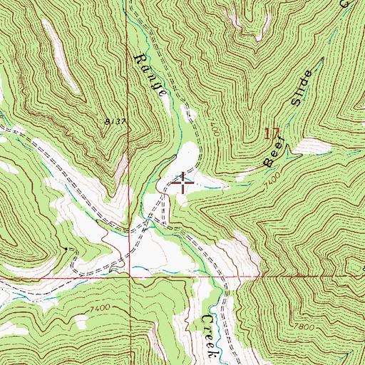 Topographic Map of Beef Slide Canyon, UT