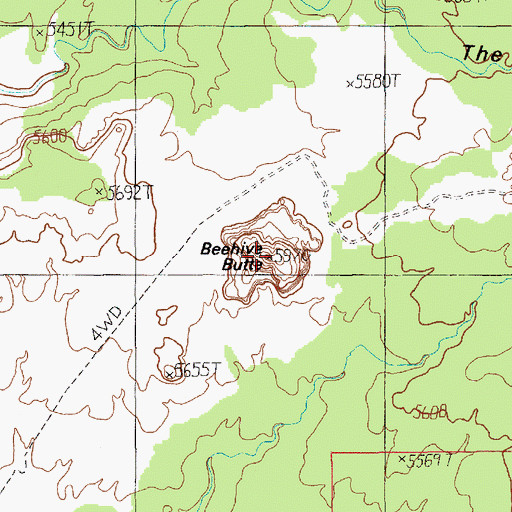 Topographic Map of Beehive Butte, UT