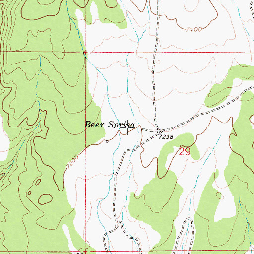 Topographic Map of Beer Spring, UT