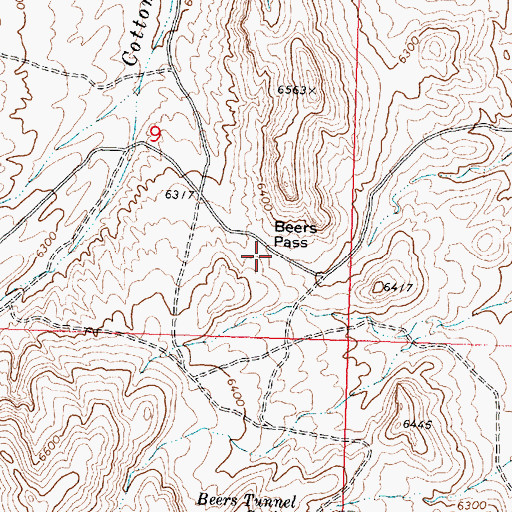 Topographic Map of Beers Pass, UT