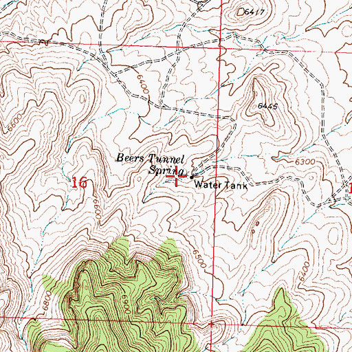 Topographic Map of Beers Tunnel Spring, UT