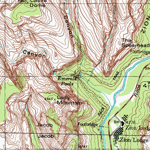 Topographic Map of Behunin Canyon, UT