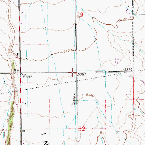 Topographic Map of Bench Canal, UT