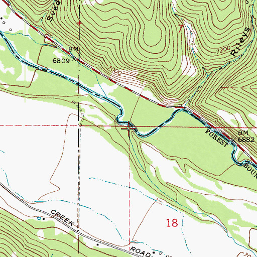 Topographic Map of Bench Creek, UT