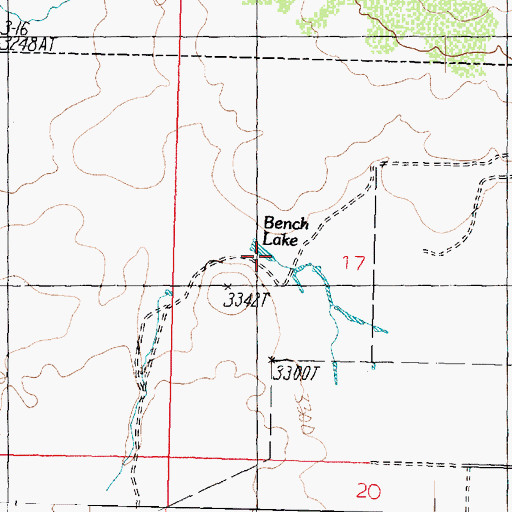 Topographic Map of Bench Lake, UT