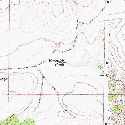 Topographic Map of Bendder Pond, UT