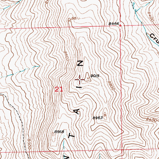 Topographic Map of Bender Mountain, UT