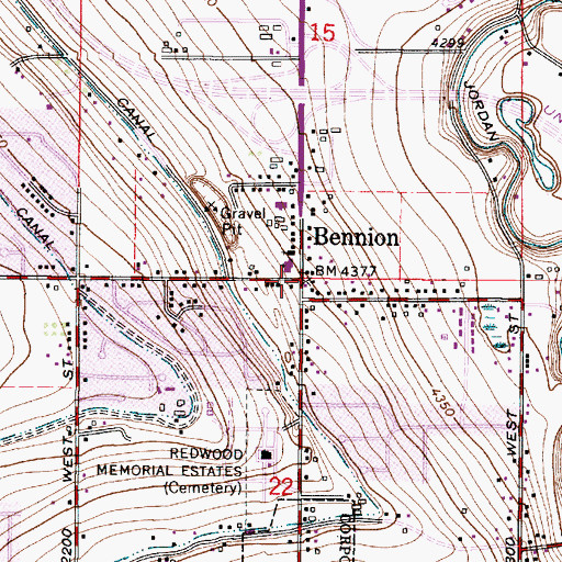 Topographic Map of Bennion, UT