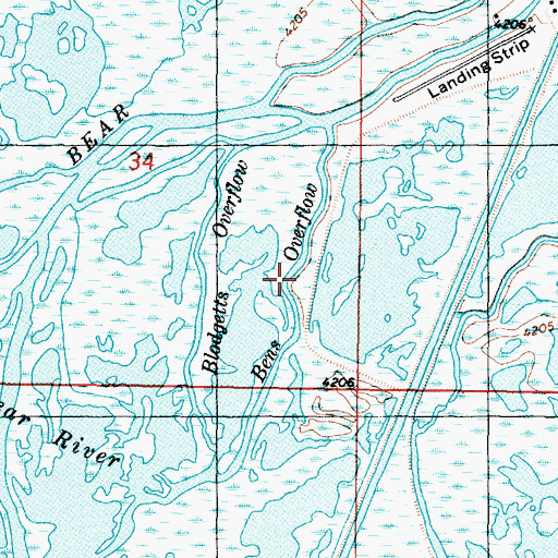 Topographic Map of Bens Overflow, UT