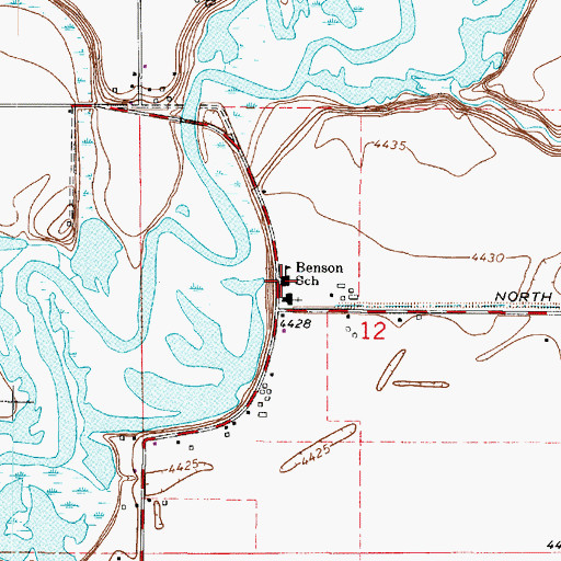 Topographic Map of Benson School, UT
