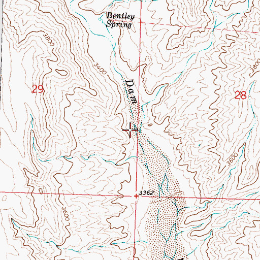 Topographic Map of Bentley Wash, UT