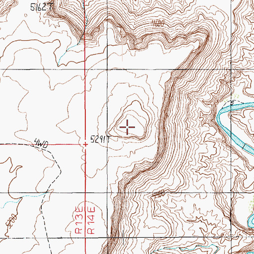 Topographic Map of Bert Mesa, UT