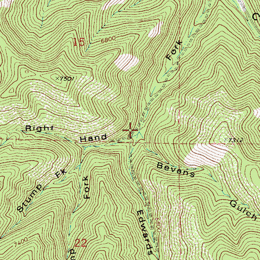 Topographic Map of Bevans Gulch, UT