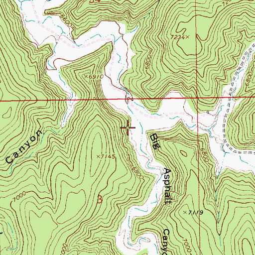 Topographic Map of Big Asphalt Canyon, UT