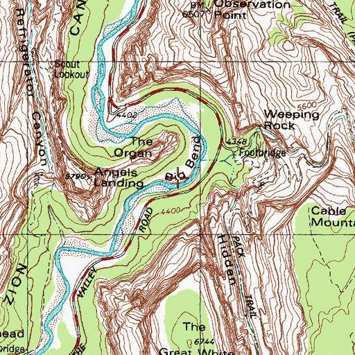 Topographic Map of Big Bend, UT