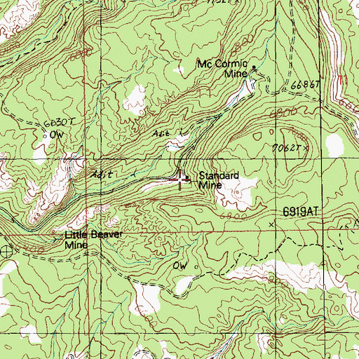 Topographic Map of Big Buck Mine, UT