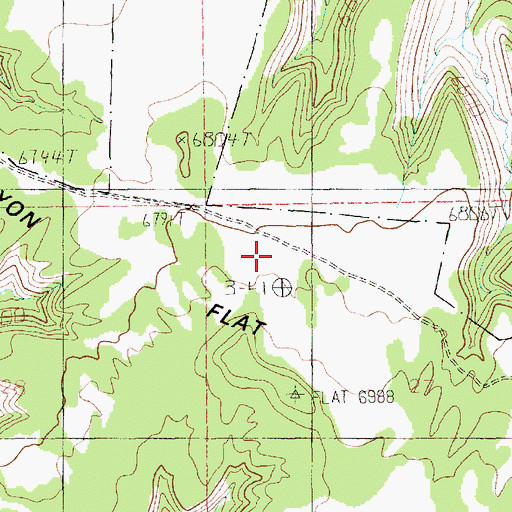 Topographic Map of Big Canyon Flat, UT