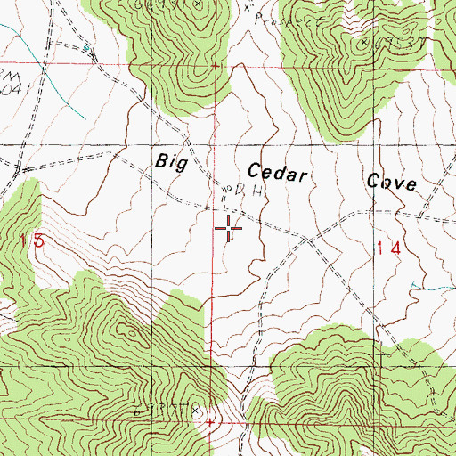 Topographic Map of Big Cedar Cove, UT