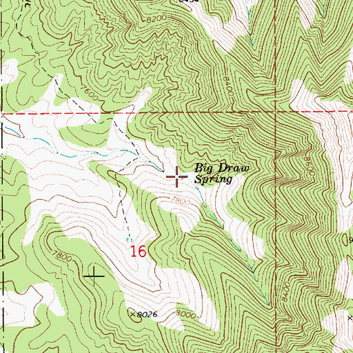 Topographic Map of Big Draw Spring, UT
