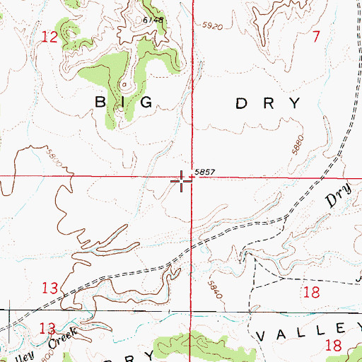 Topographic Map of Big Dry Valley, UT