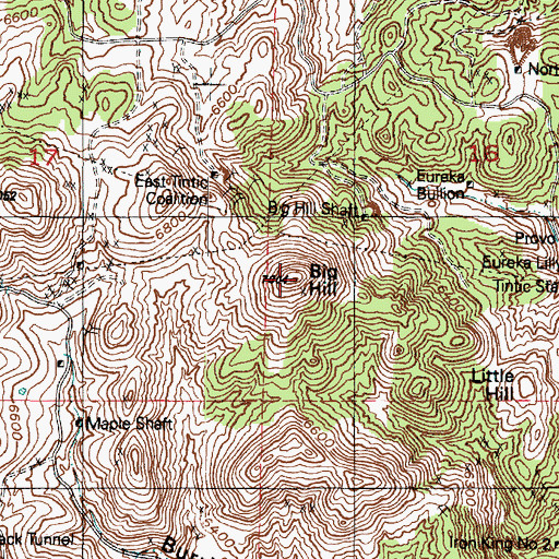 Topographic Map of Big Hill, UT