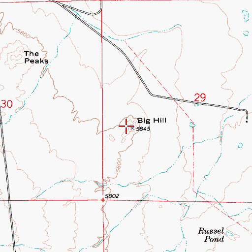 Topographic Map of Big Hill, UT