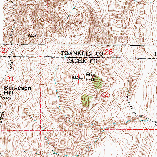 Topographic Map of Big Hill, UT
