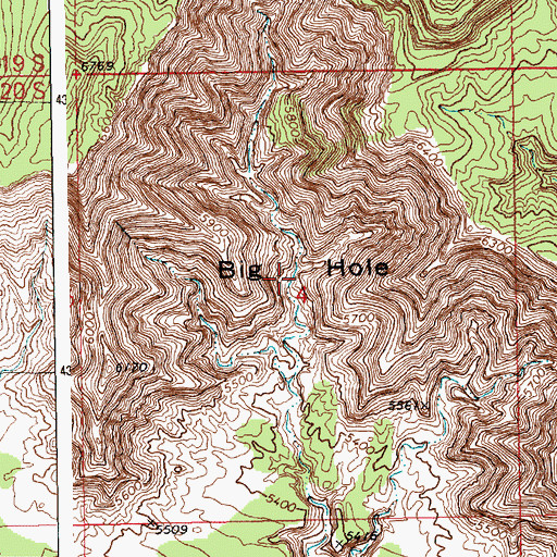 Topographic Map of Big Hole, UT