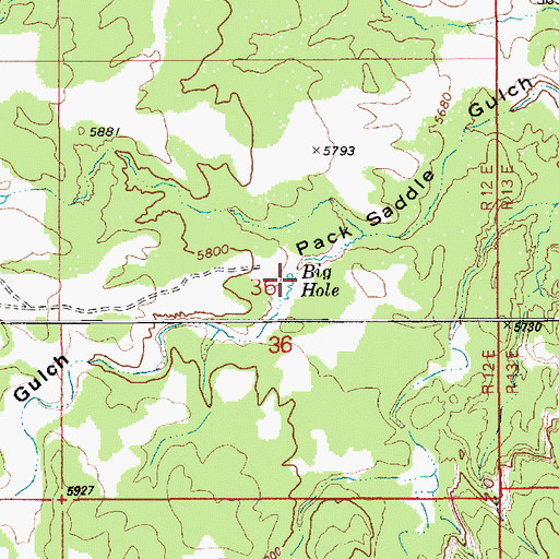 Topographic Map of Big Hole, UT