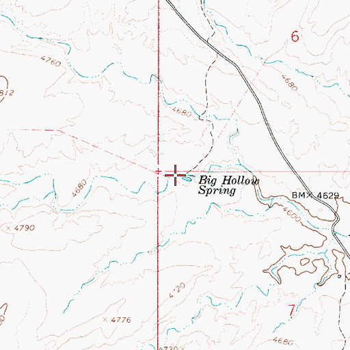 Topographic Map of Big Hollow Spring, UT