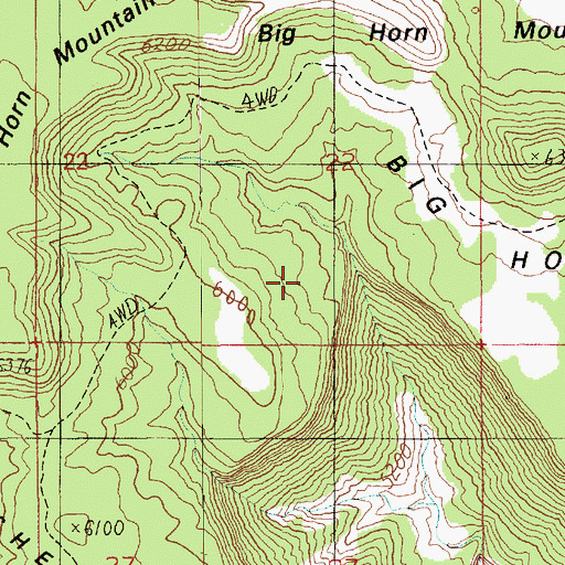 Topographic Map of Big Horn Benches, UT