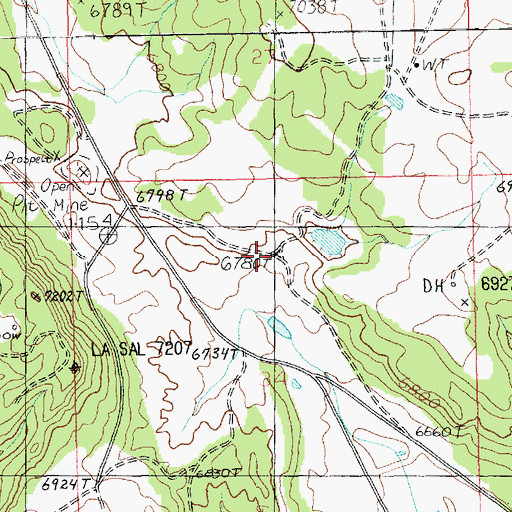 Topographic Map of Big Indian Mine, UT