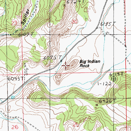 Topographic Map of Big Indian Rock, UT