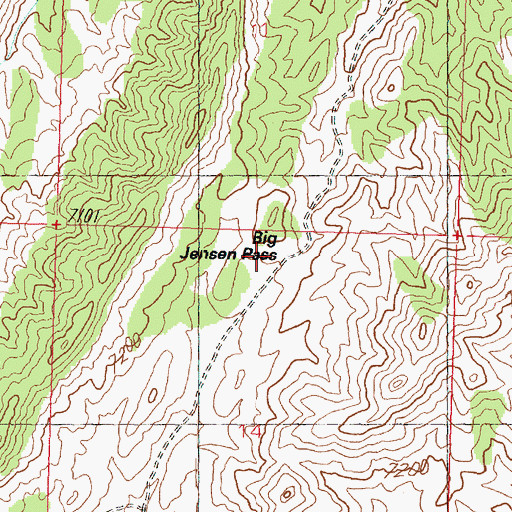 Topographic Map of Big Jensen Pass, UT