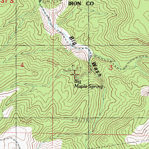 Topographic Map of Big Maple Spring, UT
