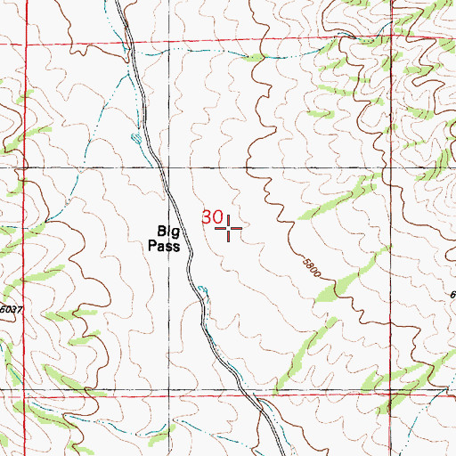 Topographic Map of Big Pass, UT