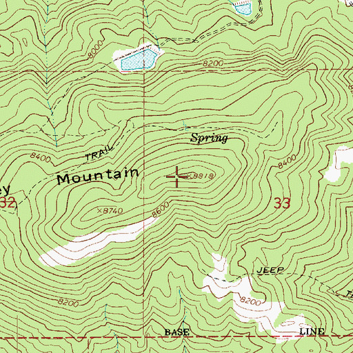 Topographic Map of Big Piney Mountain, UT