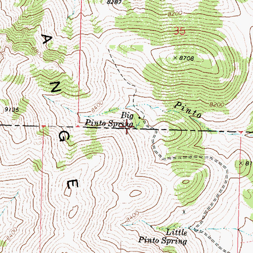 Topographic Map of Big Pinto Spring, UT
