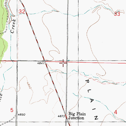 Topographic Map of Big Plain, UT