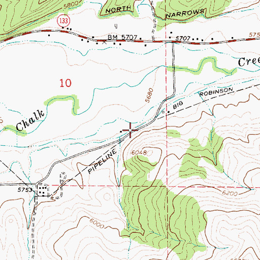 Topographic Map of Big Robinson Ditch, UT