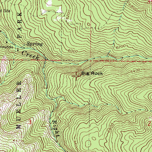 Topographic Map of Big Rock, UT