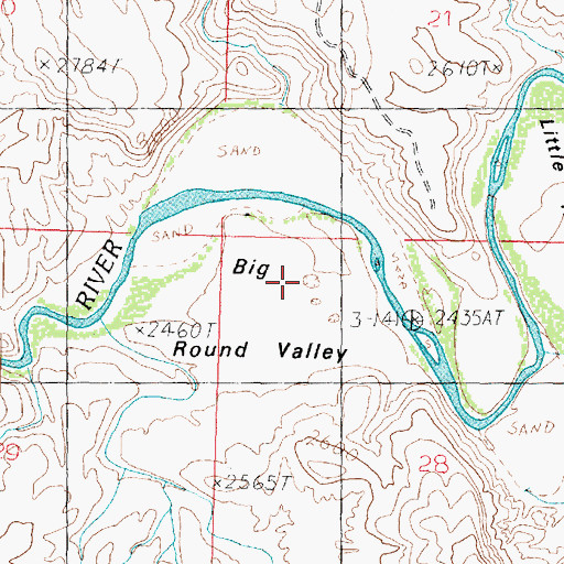 Topographic Map of Big Round Valley, UT