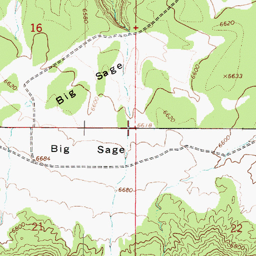 Topographic Map of Big Sage, UT