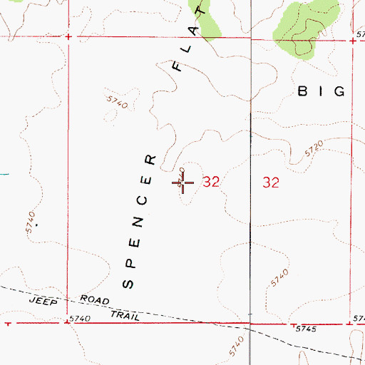 Topographic Map of Big Spencer Flats, UT